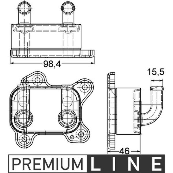 Oil cooler engine oil MAHLE for OPEL CORSA C (X01)