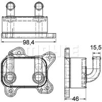 Oil cooler engine oil MAHLE for OPEL CORSA C (X01)