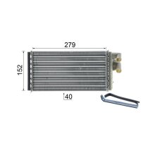 Wärmetauscher Innenraumheizung Alu 279 mm - 152 mm MAHLE für u.a. AUDI 100
