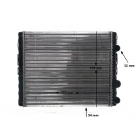 Radiator engine fins mechanically joined 430 mm - 377 mm MAHLE for e.g. VW POLO