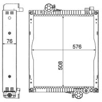 Kühler Motor Rippen gelötet 576 mm - 508 mm Alu MAHLE für JOHN DEERE Series 6010
