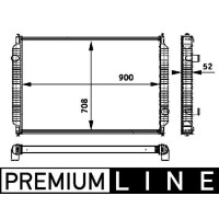 Radiator engine fins brazed 900 mm - 708 mm MAHLE for e.g. SOLARIS URBINO II