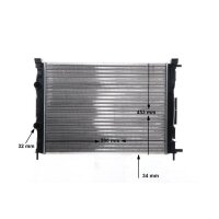 Radiator engine fins mech. joined 590 mm - 445 mm MAHLE for e.g. RENAULT MEGANE