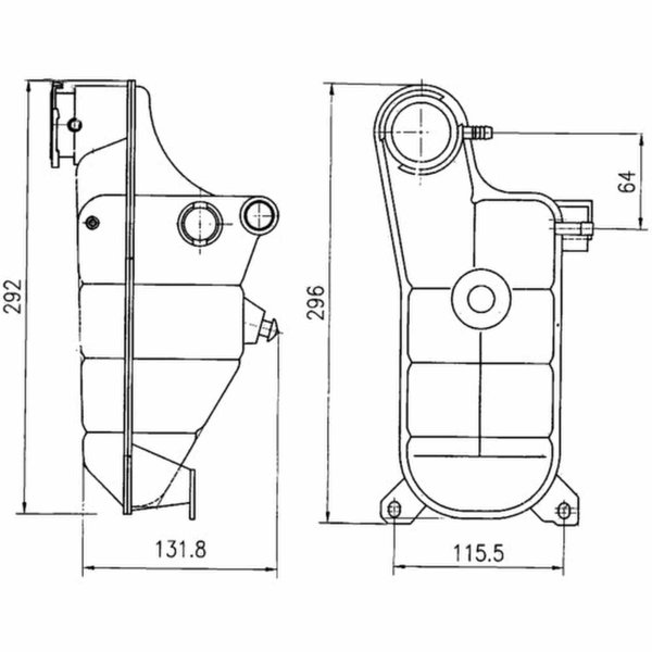 Coolant expansion tank MAHLE for MERCEDES 124 Saloon (W124)
