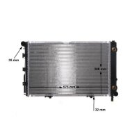 Radiator engine cooling fins brazed 575 mm - 368 mm MAHLE for MERCEDES-BENZ 190