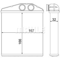 Heat exchanger interior heating with sealing ring MAHLE for OPEL CORSA C (X01)