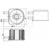 Ölkühler Kühlrippen gelötet 128 mm -...