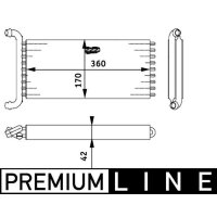Wärmetauscher Innenraumheizung Alu 360 mm - 170 mm MAHLE für u.a. MB VITO