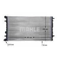 Radiator engine fins mechanically joined 650 mm - 378 mm MAHLE for e.g. VW NEW
